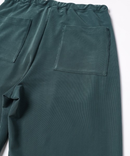 Stretch Fiber Cord Pique Drawstring Wide Pants