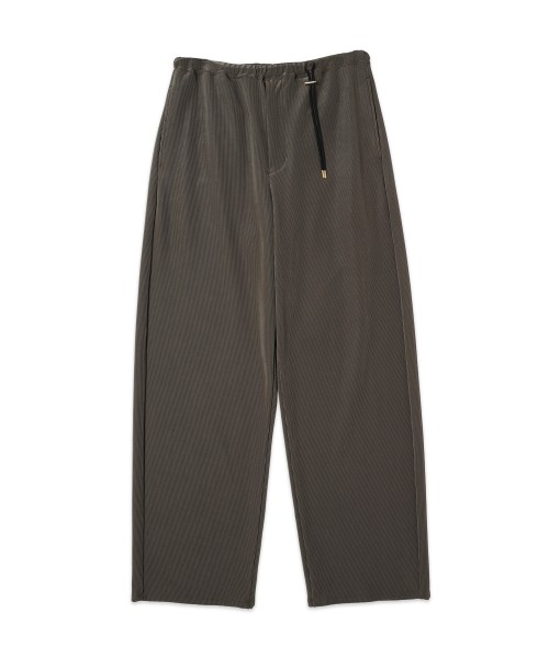 Stretch Fiber Cord Pique Drawstring Wide Pants