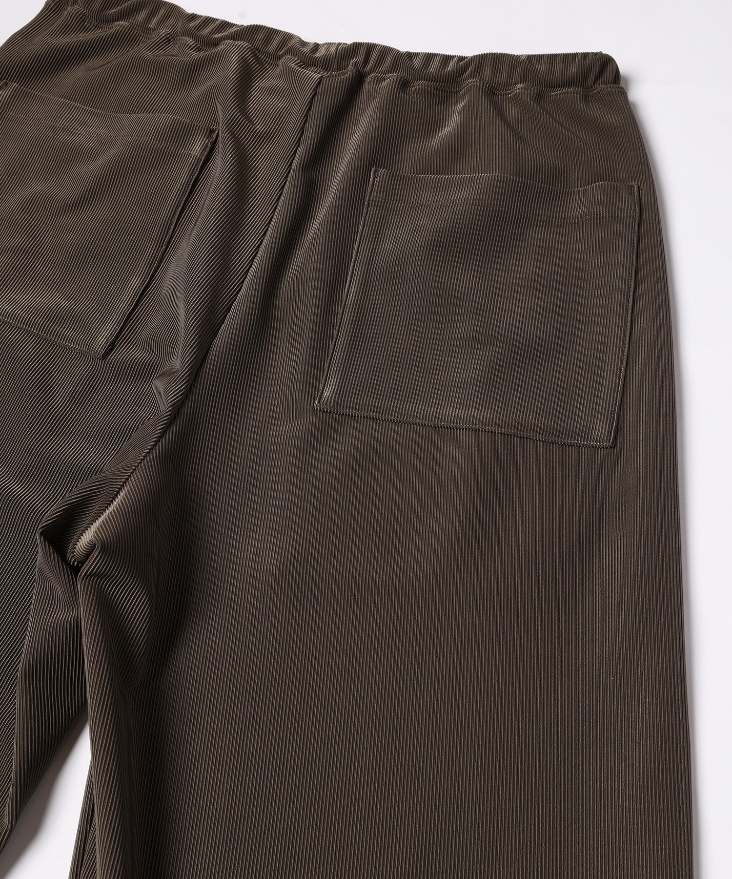 Stretch Fiber Cord Pique Drawstring Wide Pants