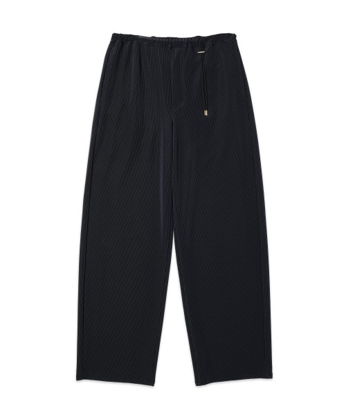 Stretch Fiber Cord Pique Drawstring Wide Pants