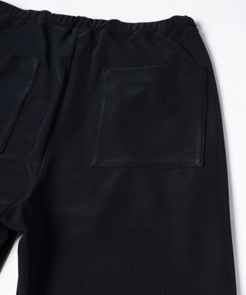 Stretch Fiber Cord Pique Drawstring Wide Pants