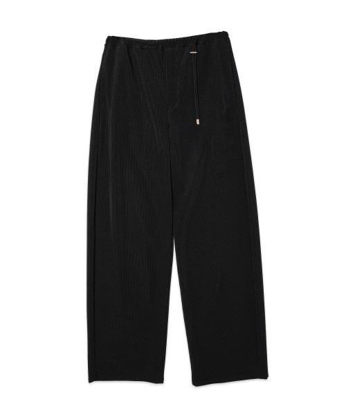 Stretch Fiber Cord Pique Drawstring Wide Pants