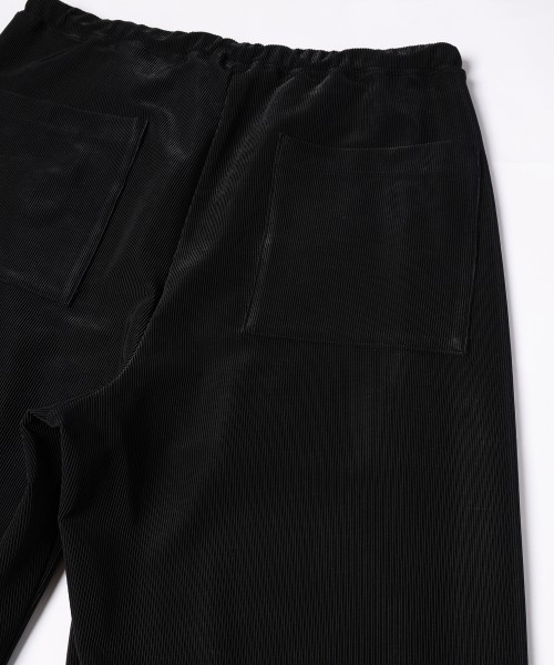 Stretch Fiber Cord Pique Drawstring Wide Pants