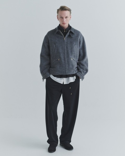 Stretch Fiber Cord Pique Drawstring Wide Pants