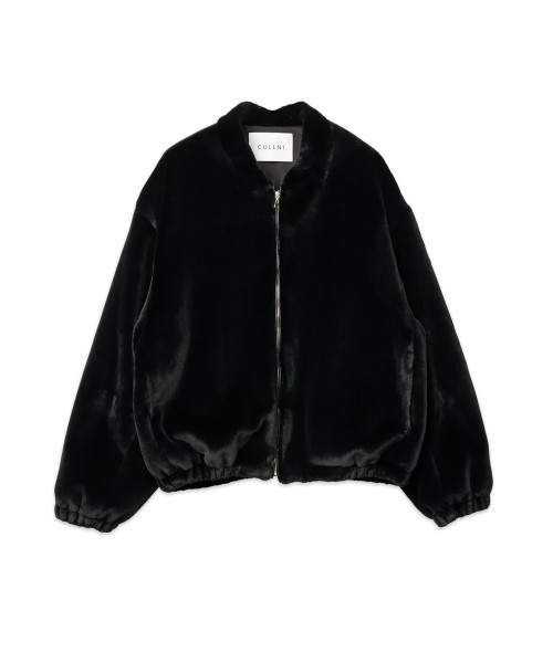 Clean Eco Fur Zip Up Minimal MA-1 Blouson