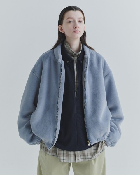 Clean Eco Fur Zip Up Minimal MA-1 Blouson