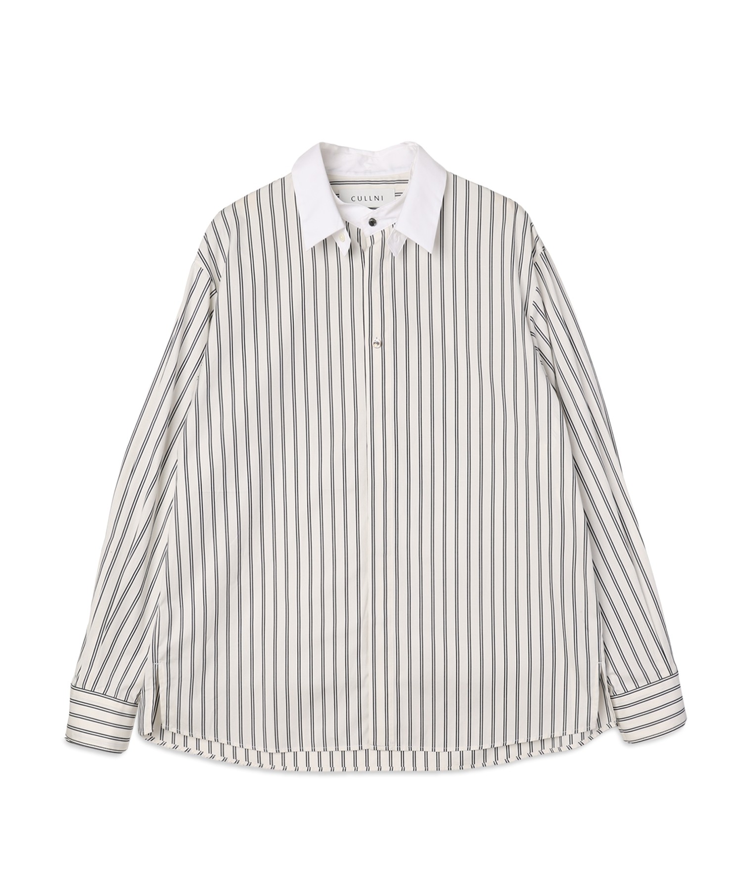 Stripe Broad Detachable Collar Shirt