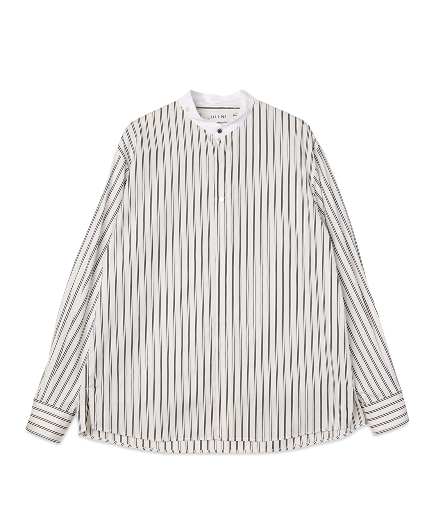 Stripe Broad Detachable Collar Shirt