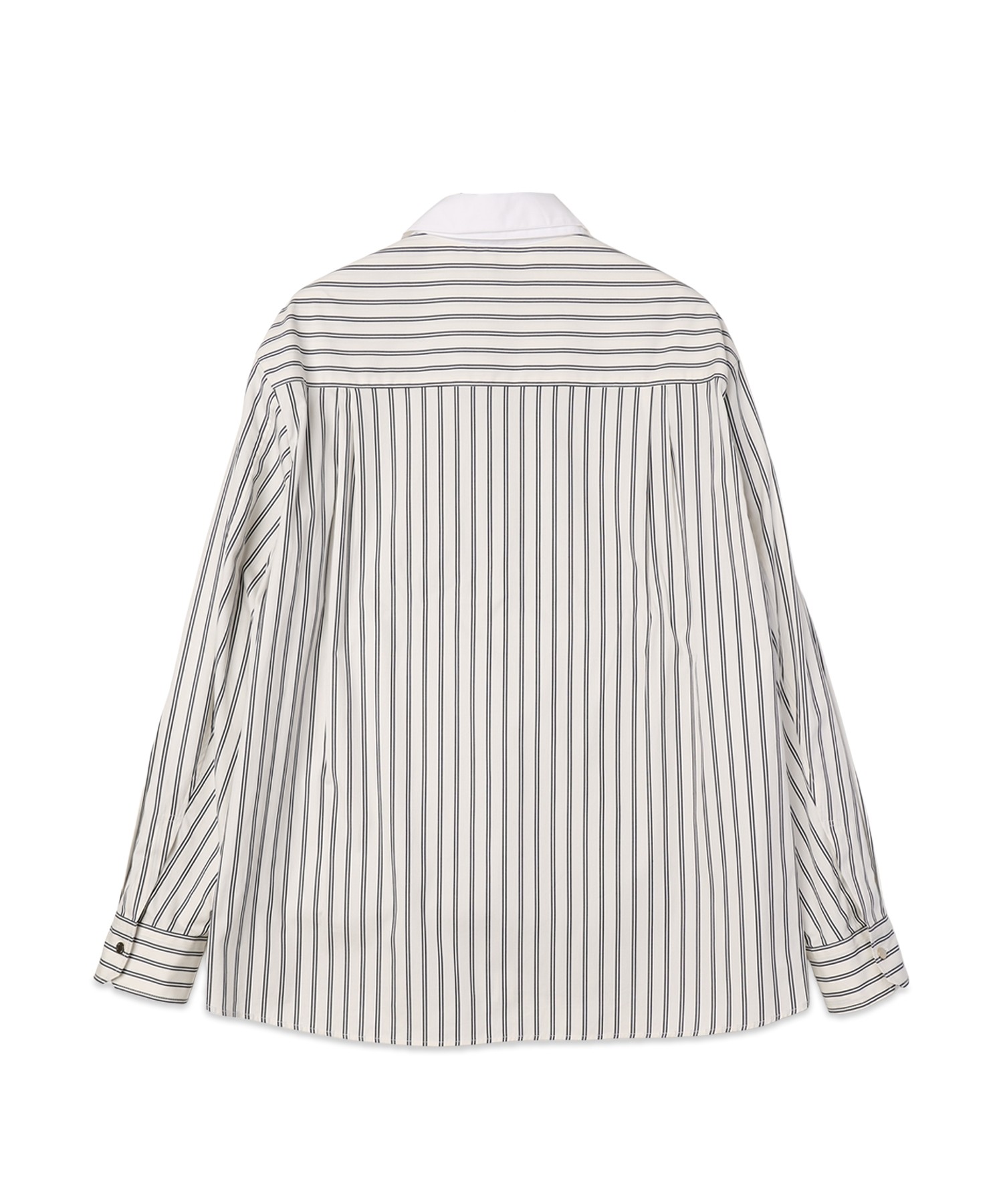 Stripe Broad Detachable Collar Shirt
