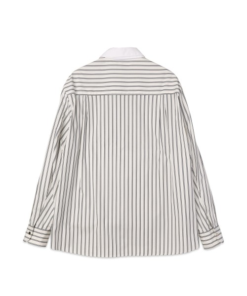 Stripe Broad Detachable Collar Shirt