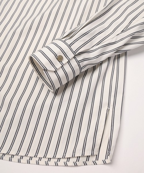 Stripe Broad Detachable Collar Shirt