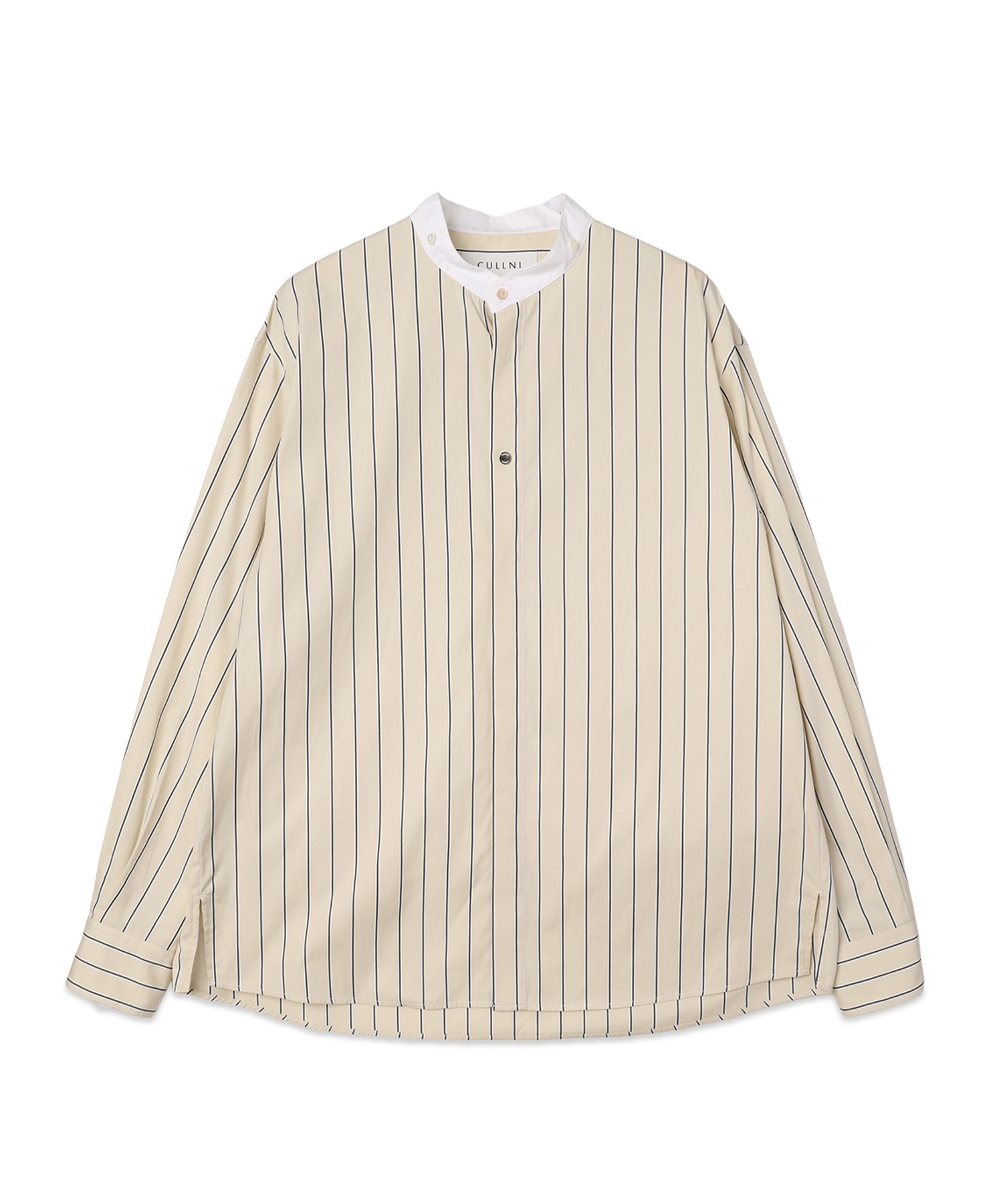 Stripe Broad Detachable Collar Shirt
