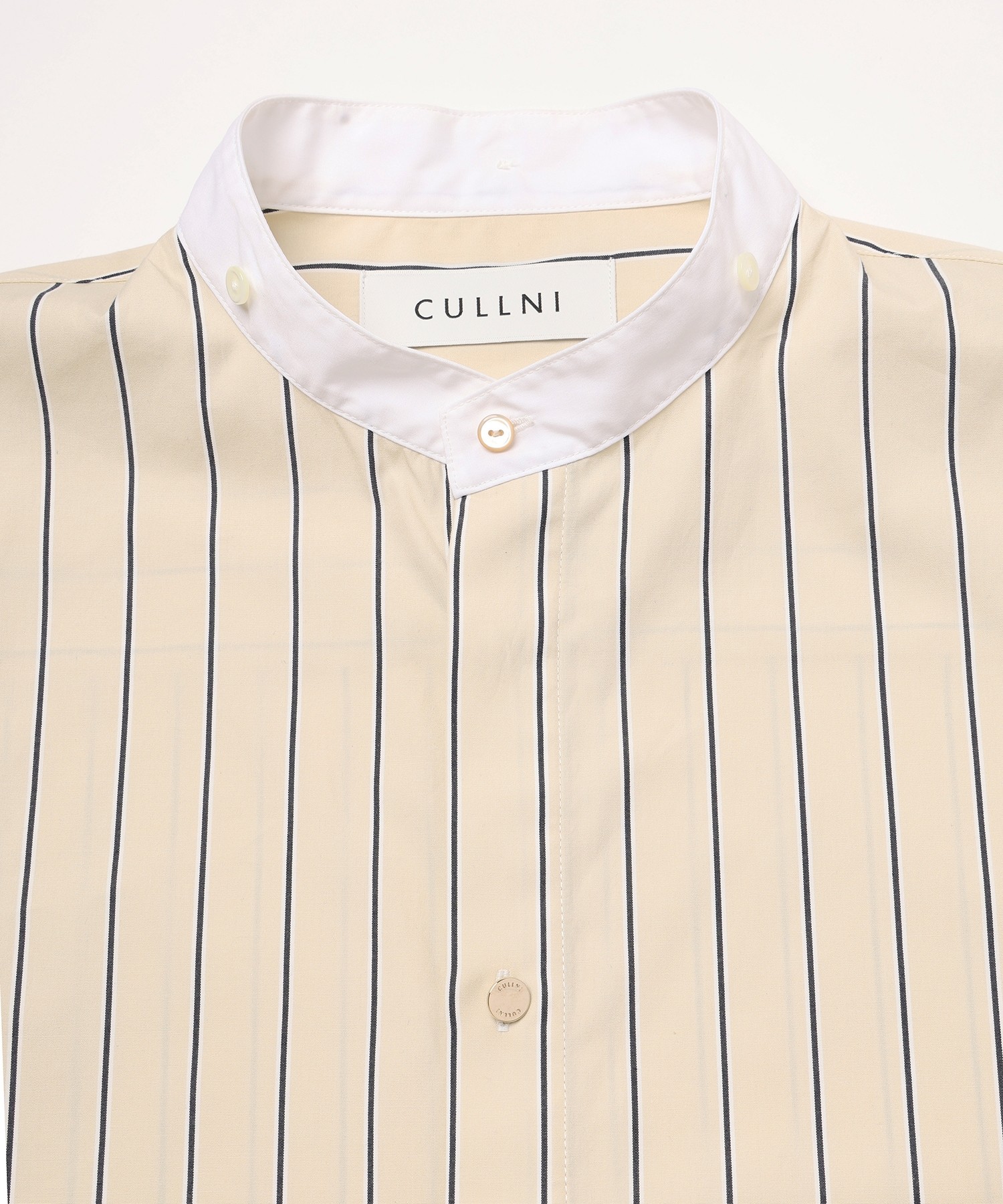 Stripe Broad Detachable Collar Shirt