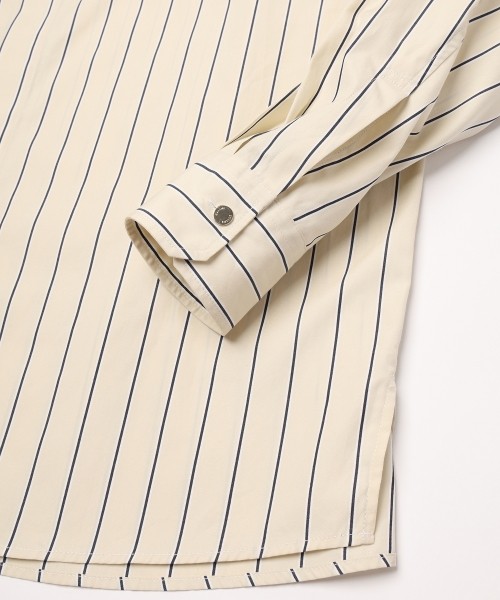 Stripe Broad Detachable Collar Shirt