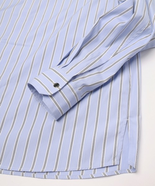 Stripe Broad Detachable Collar Shirt