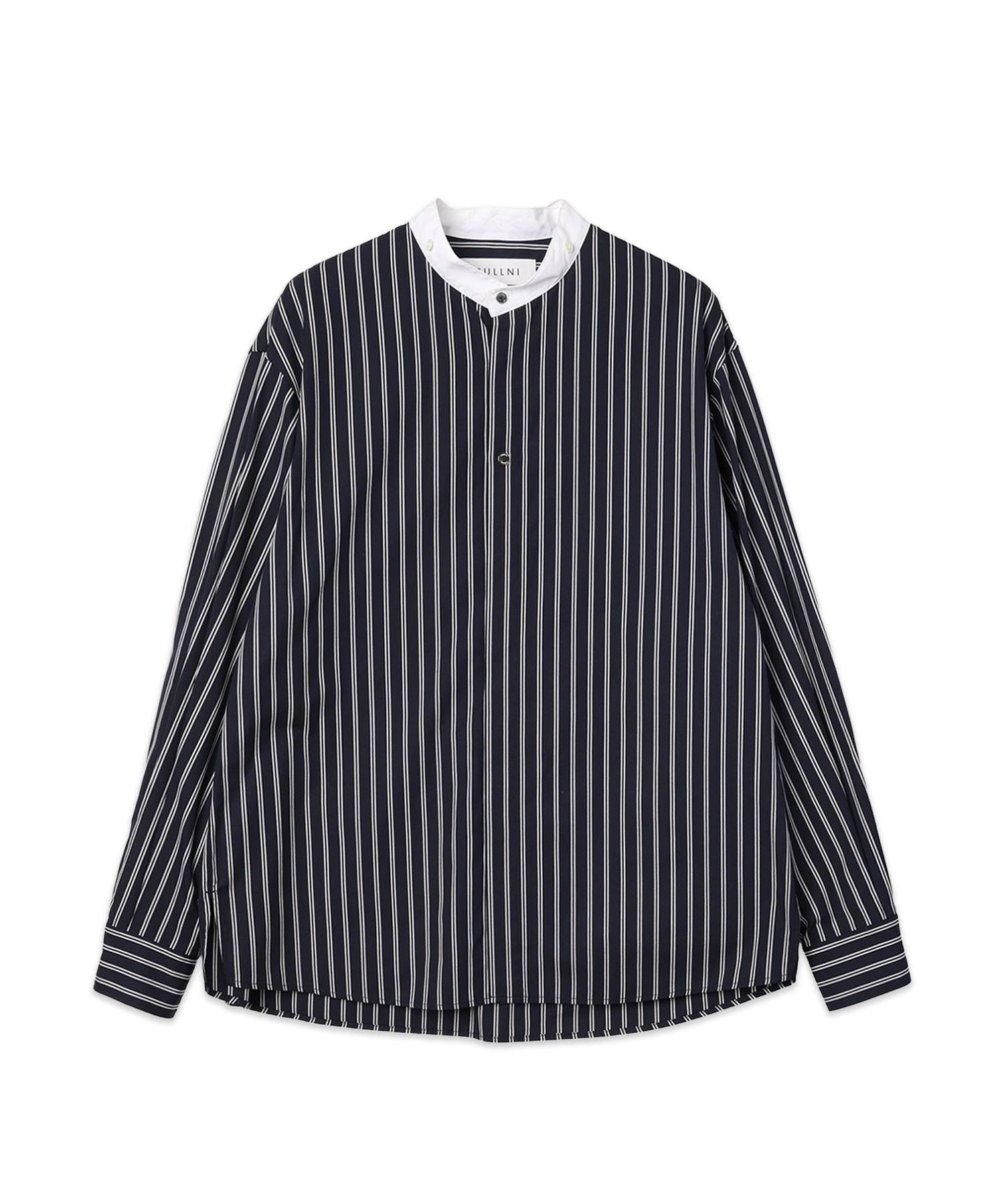 Stripe Broad Detachable Collar Shirt