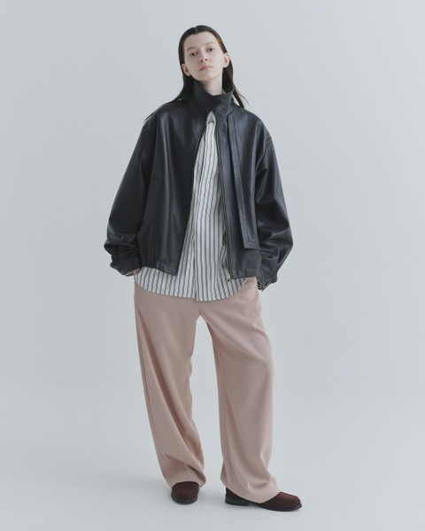 Stripe Broad Detachable Collar Shirt