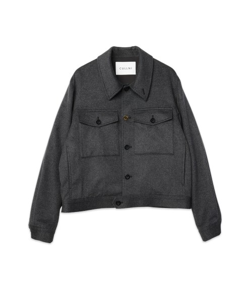 Pure Cashmere Melton Minimal Jacket