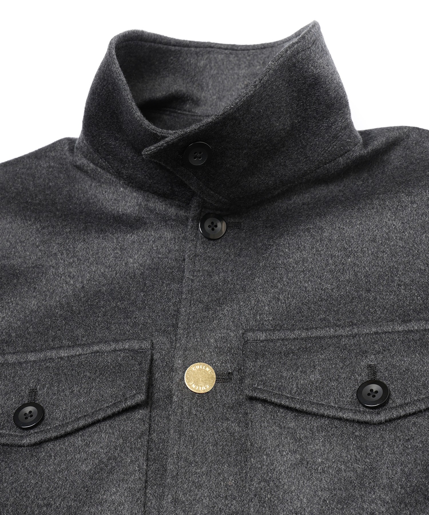Pure Cashmere Melton Minimal Jacket
