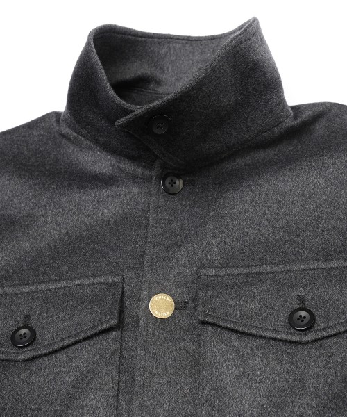 Pure Cashmere Melton Minimal Jacket