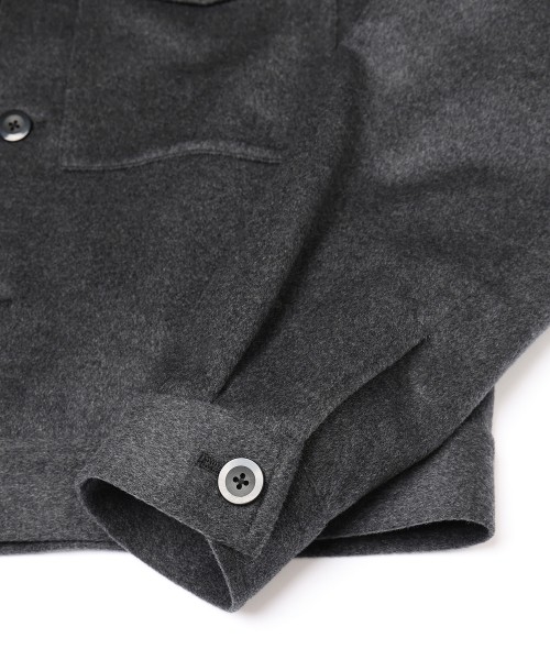 Pure Cashmere Melton Minimal Jacket