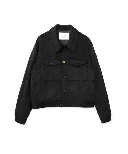 Pure Cashmere Melton Minimal Jacket