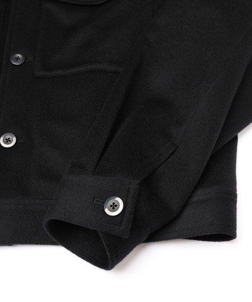 Pure Cashmere Melton Minimal Jacket