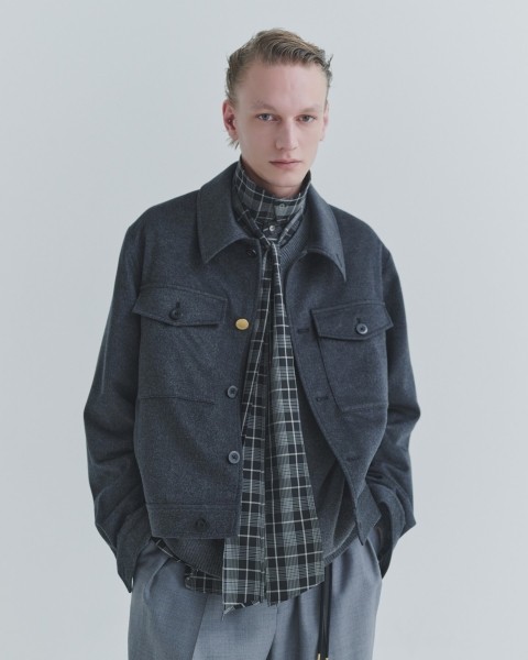 Pure Cashmere Melton Minimal Jacket