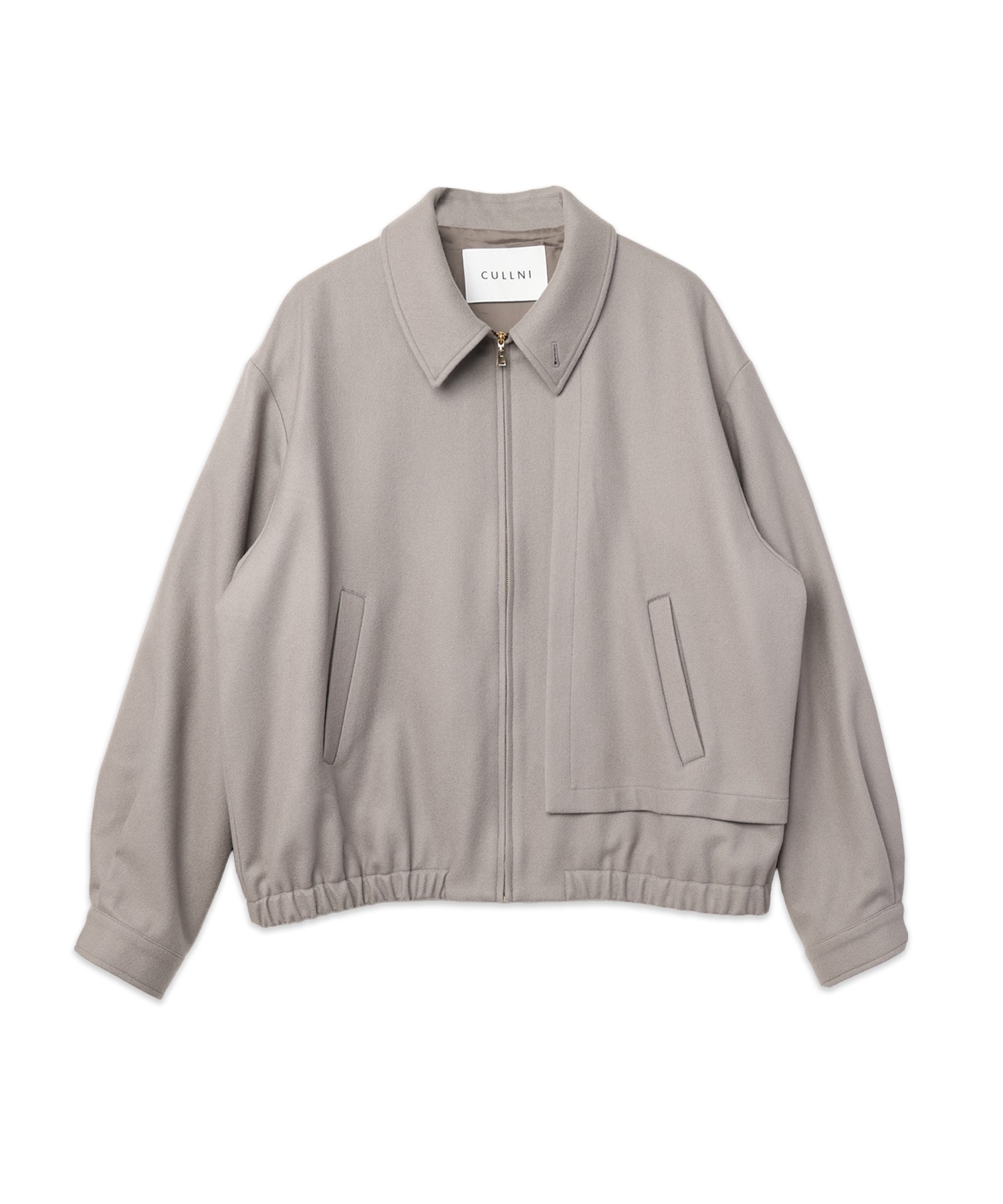 Signature Melton Asymmetrical Layered Zip Up Blouson
