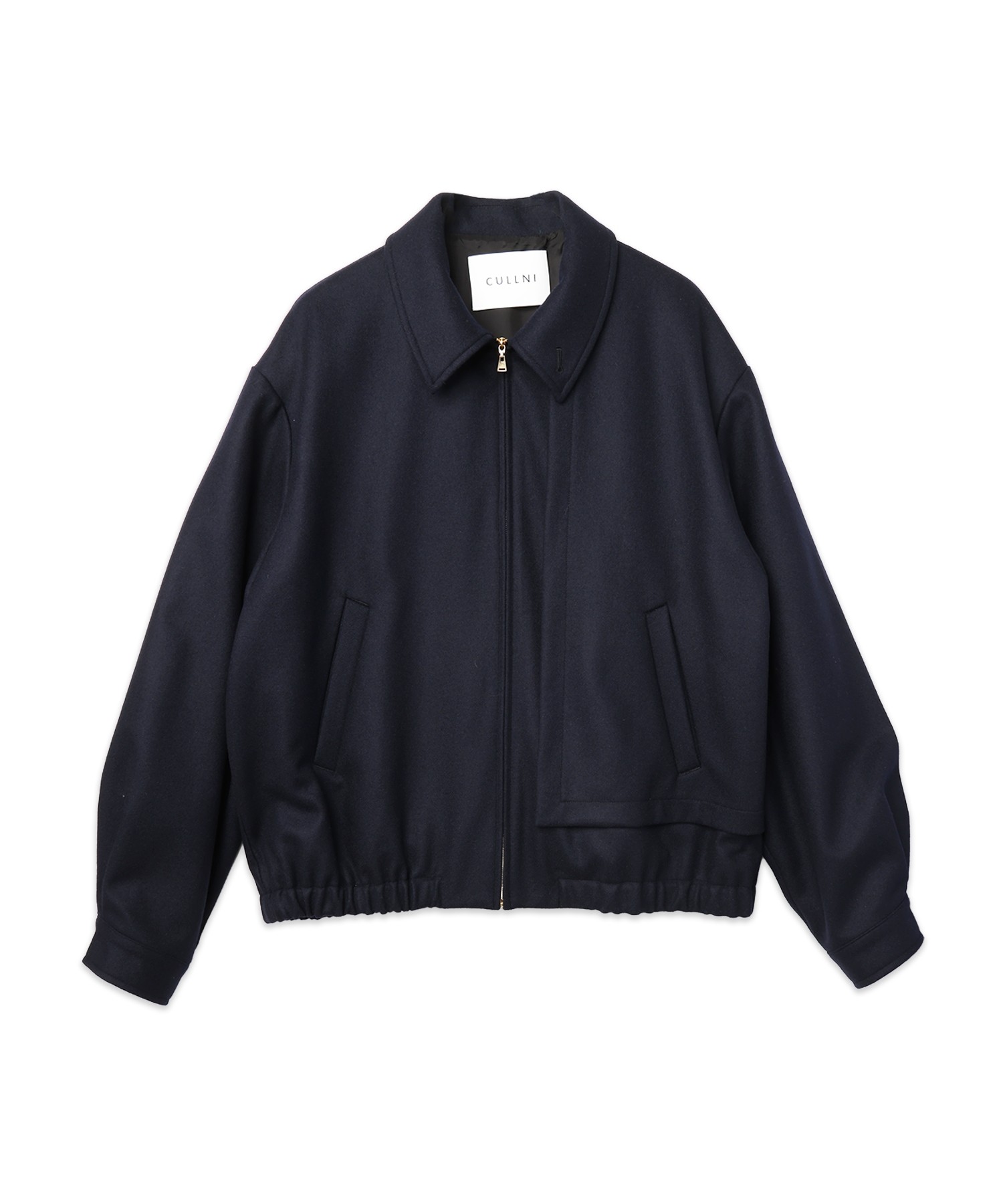 Signature Melton Asymmetrical Layered Zip Up Blouson