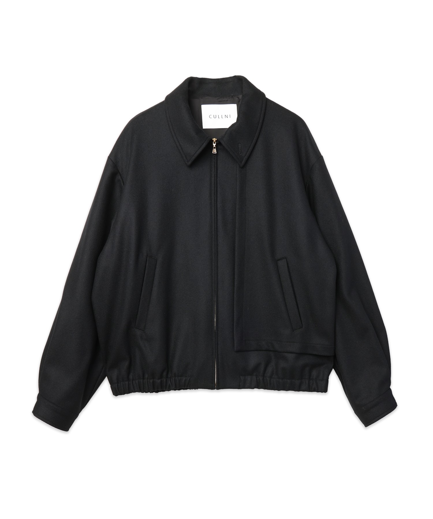 Signature Melton Asymmetrical Layered Zip Up Blouson