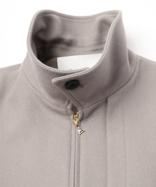 Signature Melton Asymmetrical Layered Zip Up Blouson