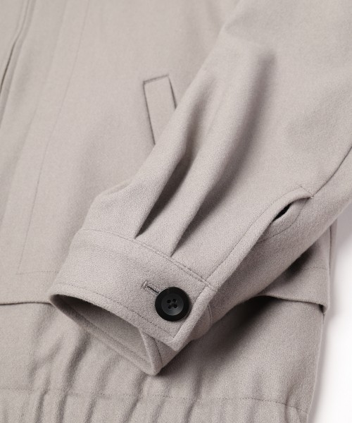 Signature Melton Asymmetrical Layered Zip Up Blouson