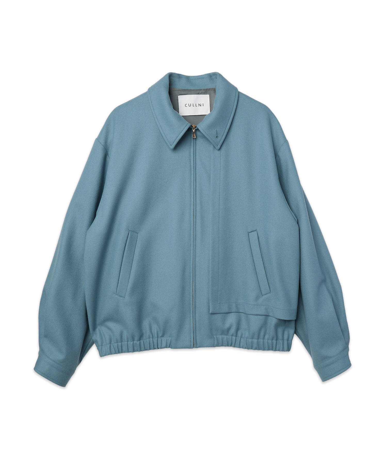 Signature Melton Asymmetrical Layered Zip Up Blouson