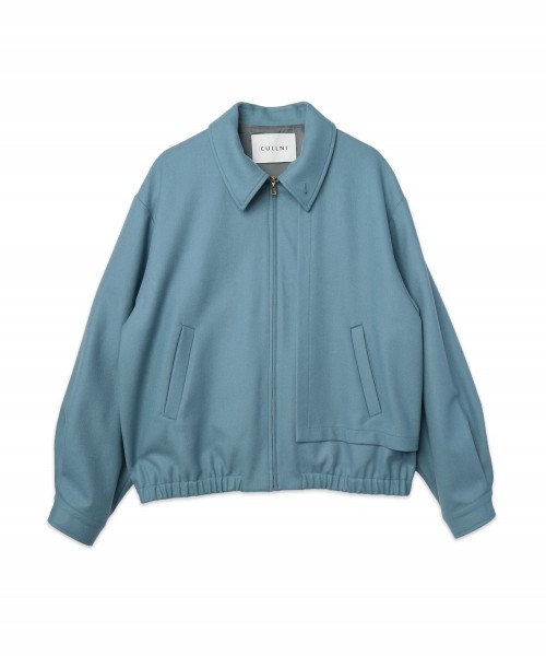 Signature Melton Asymmetrical Layered Zip Up Blouson