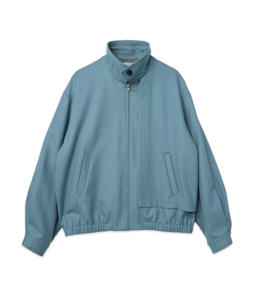Signature Melton Asymmetrical Layered Zip Up Blouson