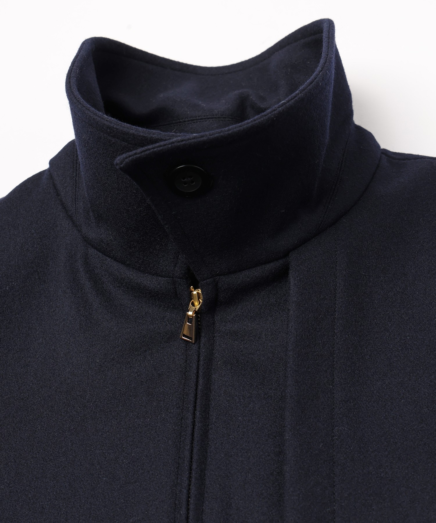 Signature Melton Asymmetrical Layered Zip Up Blouson