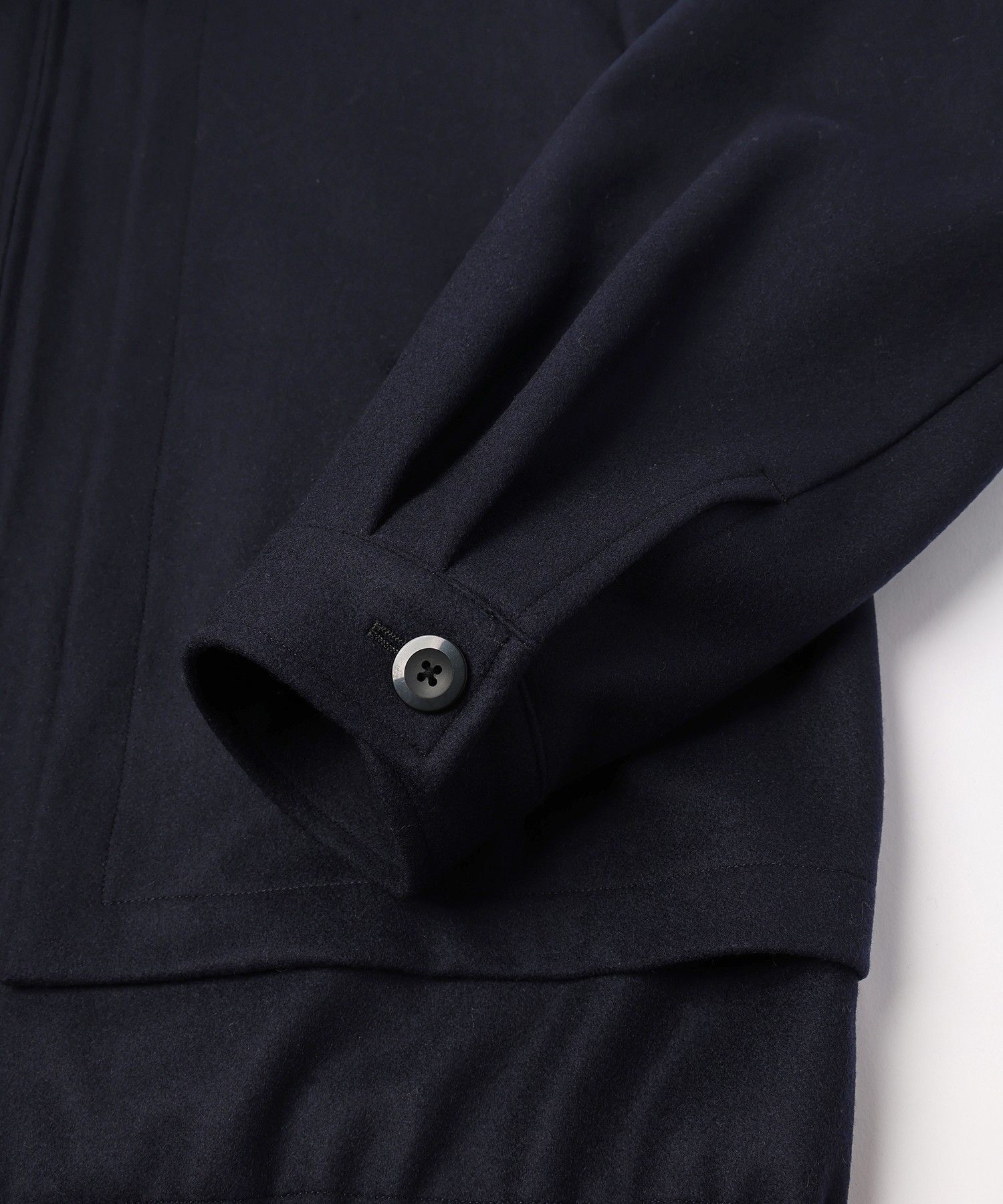 Signature Melton Asymmetrical Layered Zip Up Blouson