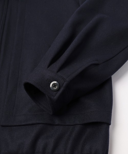 Signature Melton Asymmetrical Layered Zip Up Blouson
