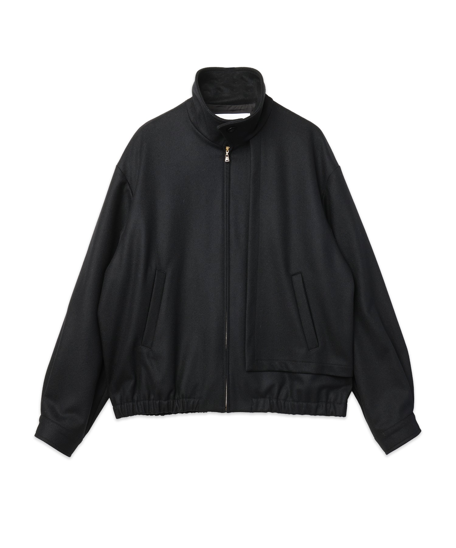 Signature Melton Asymmetrical Layered Zip Up Blouson