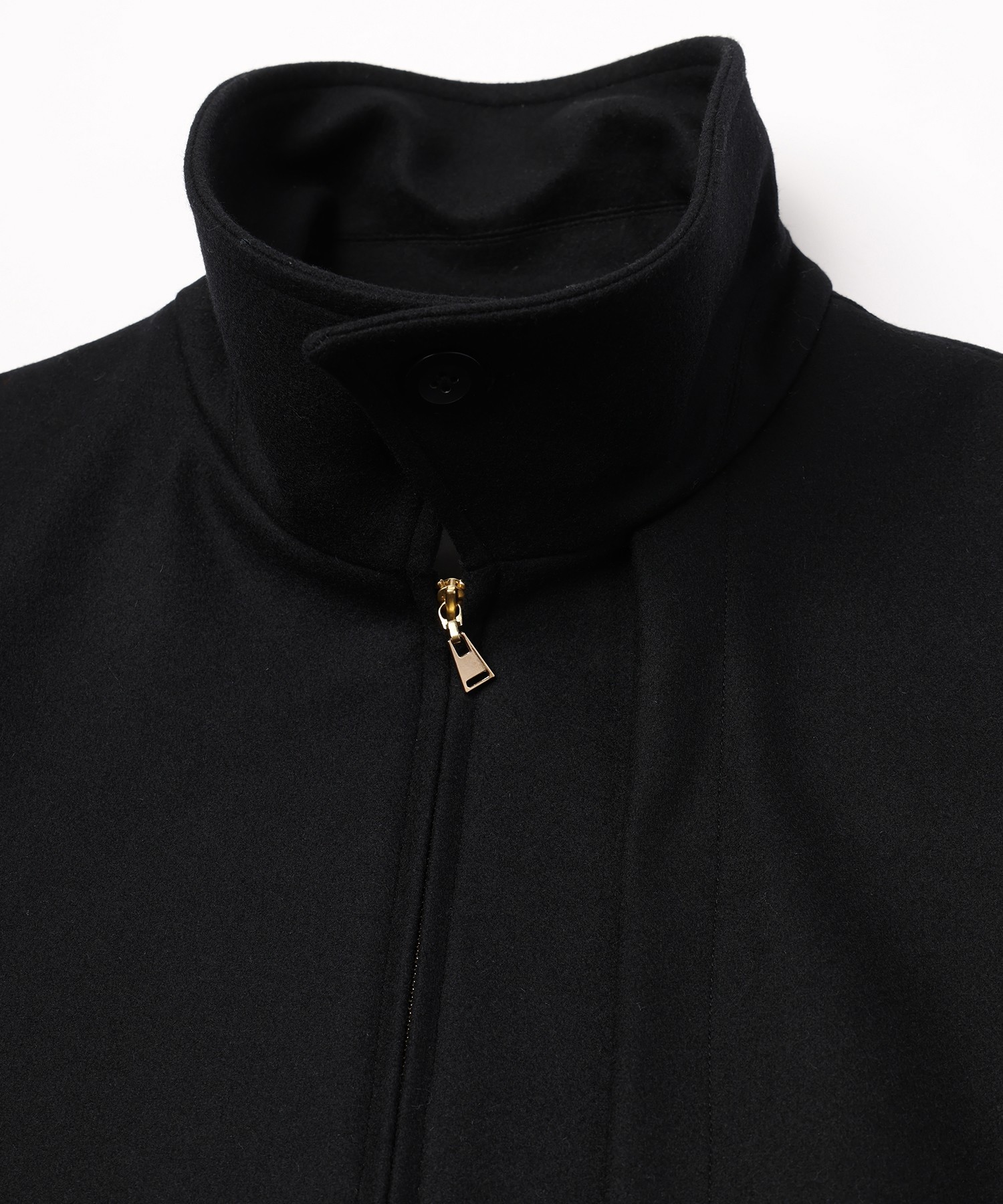 Signature Melton Asymmetrical Layered Zip Up Blouson