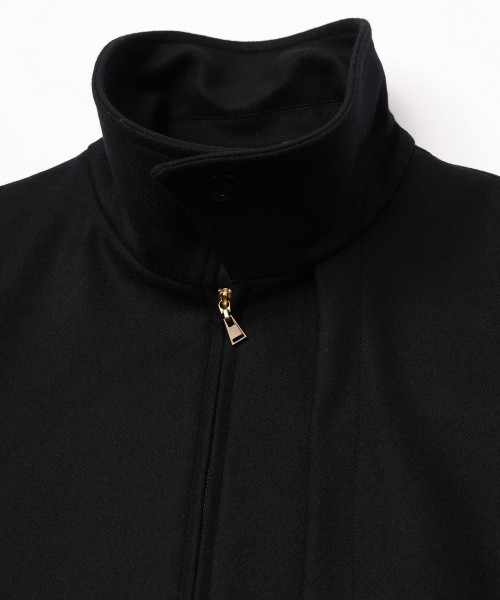 Signature Melton Asymmetrical Layered Zip Up Blouson
