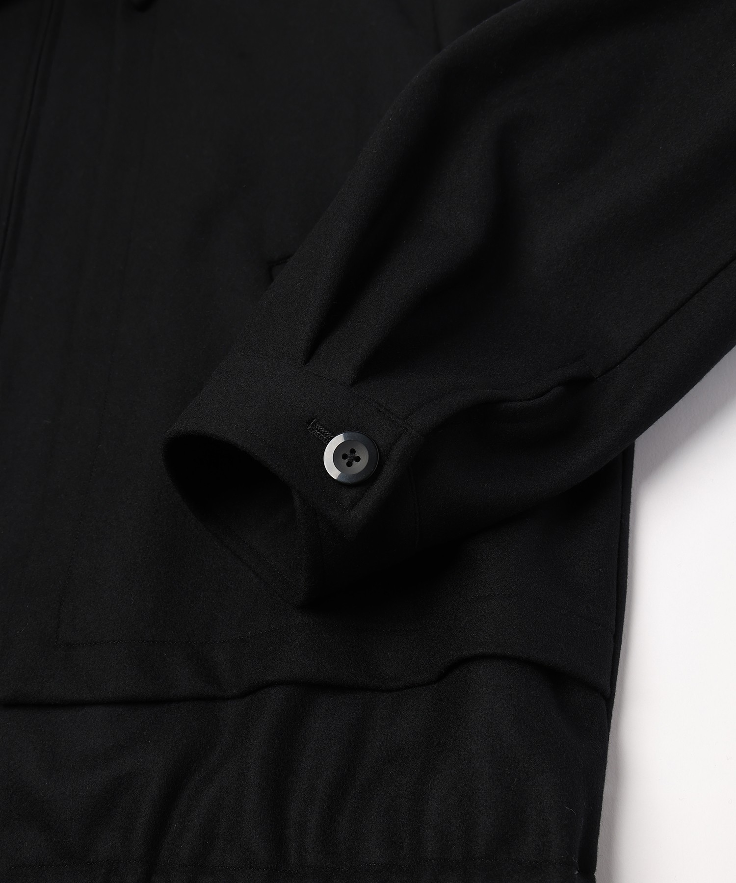 Signature Melton Asymmetrical Layered Zip Up Blouson