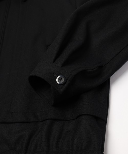 Signature Melton Asymmetrical Layered Zip Up Blouson