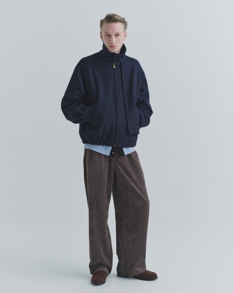 Signature Melton Asymmetrical Layered Zip Up Blouson