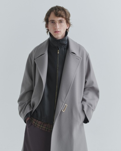 Clean Lamb Leather Asymmetrical Layered Zip Up Blouson
