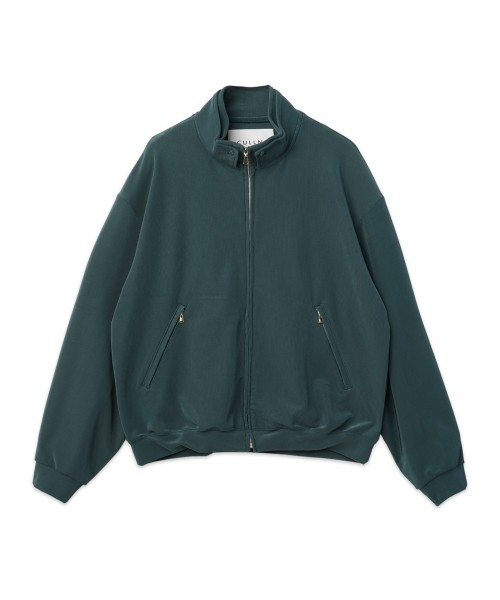 Stretch Fiber Cord Pique Layered Collar Zip Up Blouson