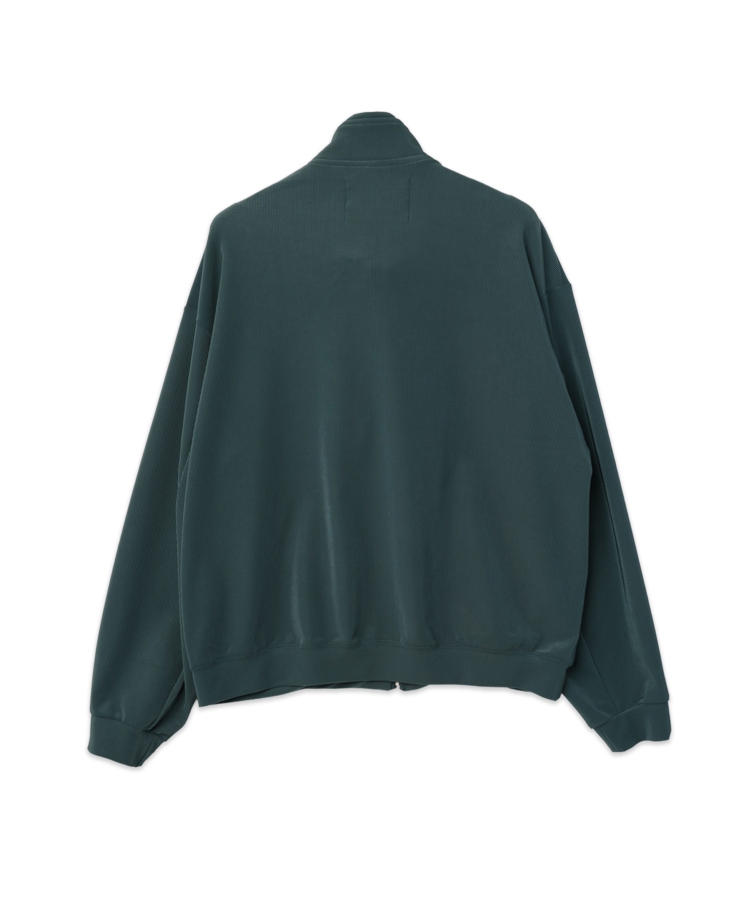 Stretch Fiber Cord Pique Layered Collar Zip Up Blouson