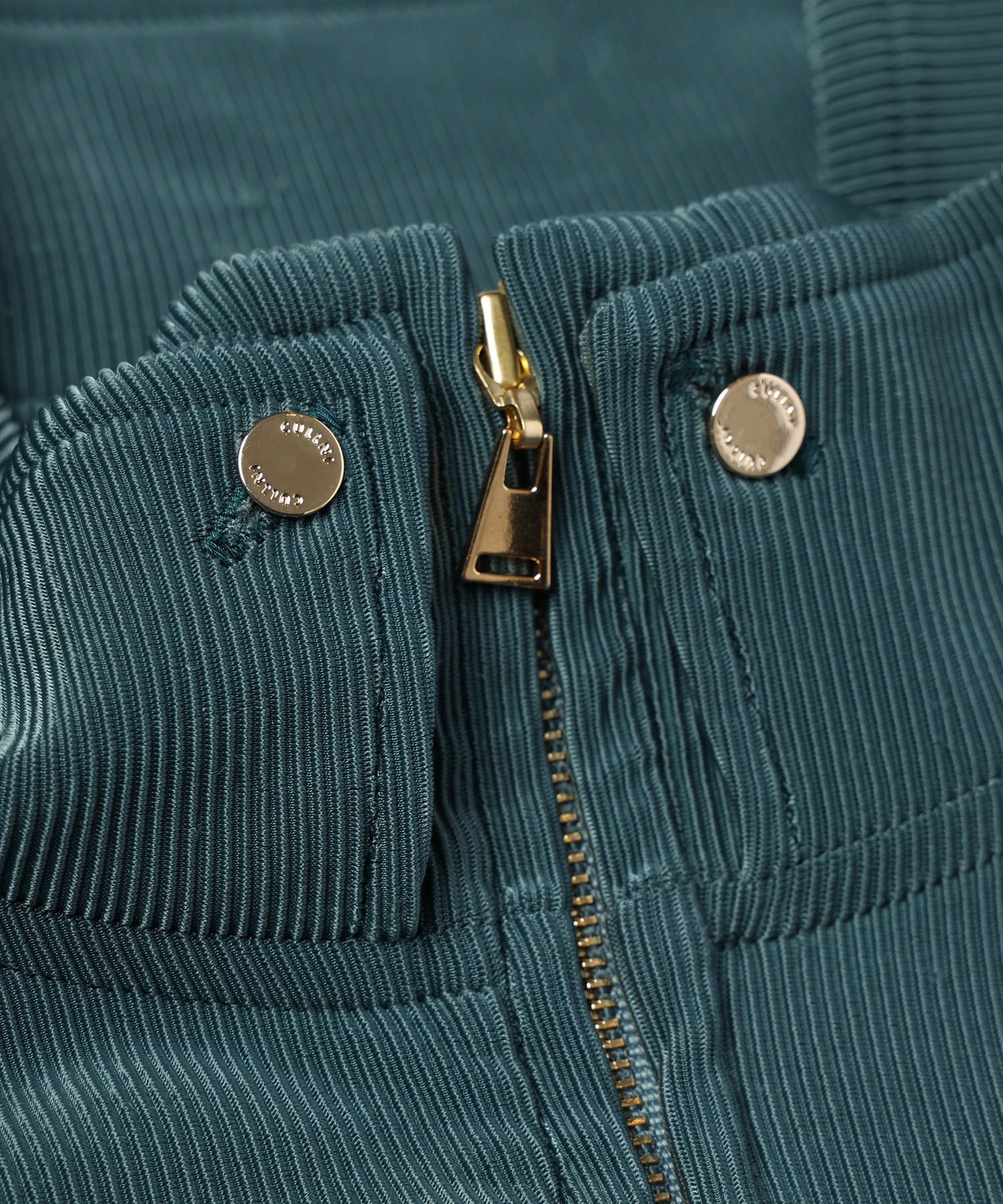 Stretch Fiber Cord Pique Layered Collar Zip Up Blouson