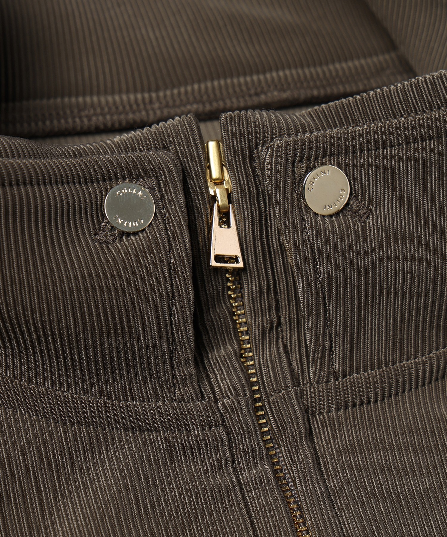Stretch Fiber Cord Pique Layered Collar Zip Up Blouson